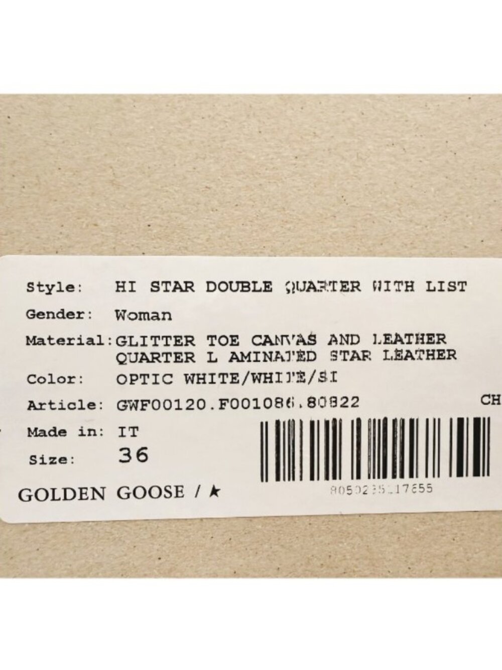 Golden Goose Hi Star Glitter Leather Canvas Sneakers Size 36 - Picture 12 of 12